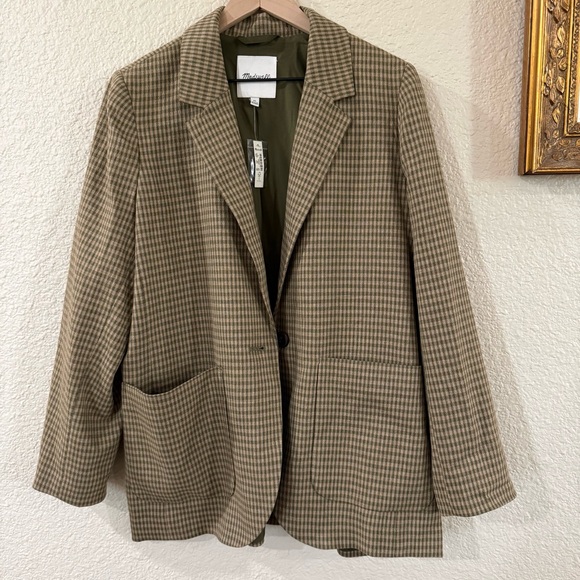 Madewell Jackets & Blazers - Madewell Larsen Plaid Oversized Blazer NWT Italian Fabric Career Workwear Jacket